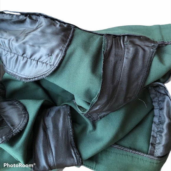 Zara Forest Green Mid Rise High Low Hemline Trouser Pants Size 8 - Picture 8 of 16